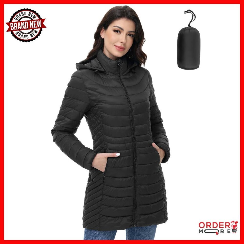 Women's Packable Puffer Jacket Lightweight Hooded Winter Coat